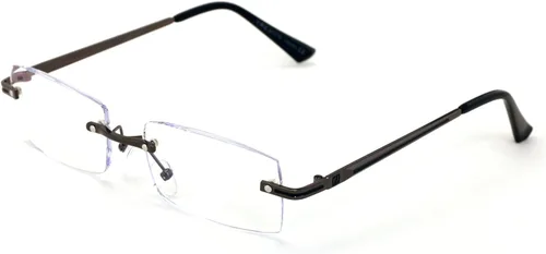 Vista 6 de Gafas de lectura UV con bloqueo de diamante sin montura de metal para hombre, anti bloqueo azul, lectores de lentes transparentes