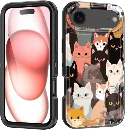 Vista 85 de Funda para iPhone Air con soporte integrado, a prueba de golpes, polvo y caídas, 3 capas, grado militar, funda protectora para iPhone Air de 6.5