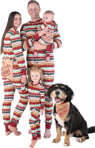 Vista 7 de Lazy One - Pijamas navideñas a juego con solapa trasera; para perros, bebés, niños, adolescentes y adultos