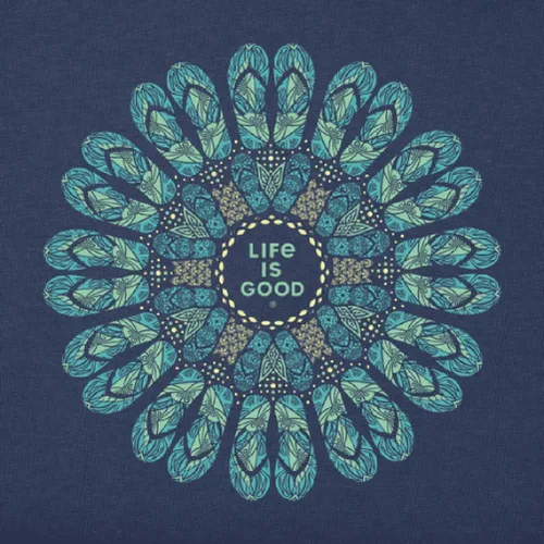 Vista 3 de Life is Good Camiseta de manga corta con cuello en V para mujer