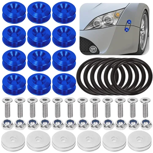 Vista 12 de Swpeet 54Pcs - 3 Pares Kit de Sujetadores de Liberación Rápida Negro, Kit Universal de Clips de Parachoques de Aluminio de Liberación Rápida