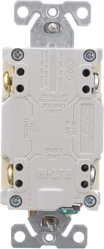 Vista 4 de EATON SGF15V Arrow Hart Duplex Gfci Receptáculo, 125 Vac, 15 A, 2 Polos, 3 Alambres, Marfil