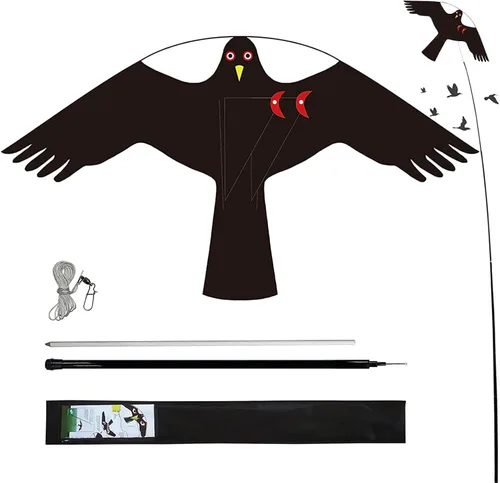 Vista 7 de Cometa de Halcón para Aves, Cometa Voladora para Protección de Cultivos Espantapájaros, Cometas Voladoras Sin Mástil - Estilo E