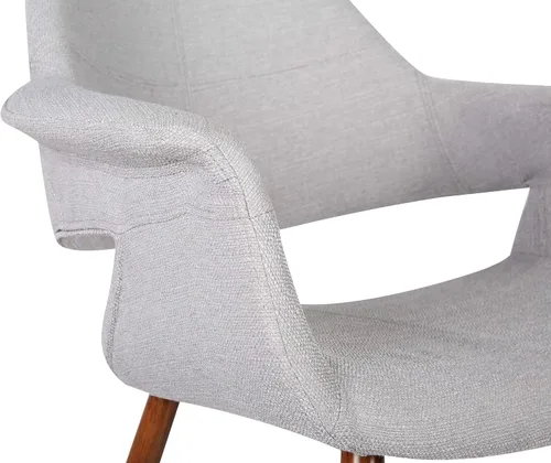 Vista 7 de Armen Living Silla de comedor Phoebe en tela gris y acabado de madera de nogal