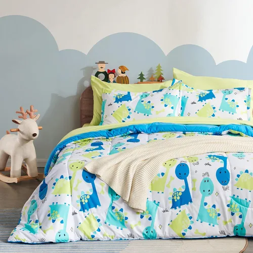 Vista 12 de SLEEP ZONE Juego de edredón de 2 piezas con estampado de 2 piezas para niñas, resistente a la decoloración, lavable a máquina, color rosa ballet