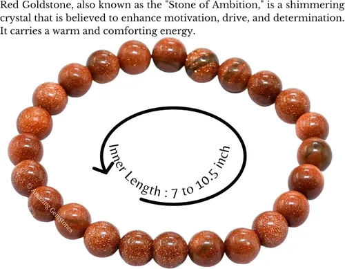 Vista 444 de Amazing Gemstone Crystal Bracelet for Women Men's Gifts - Protection Healing Crystal Bracelet - 8mm Gemstone Beaded Stretchable Bracelet Pulseras