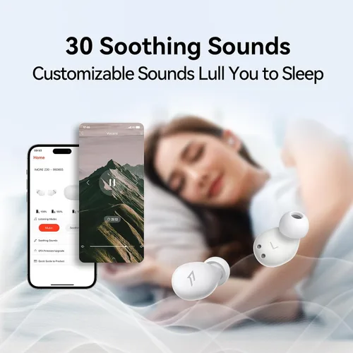 Vista 4 de 1MORE Auriculares con cancelación de ruido para dormir, mini auriculares