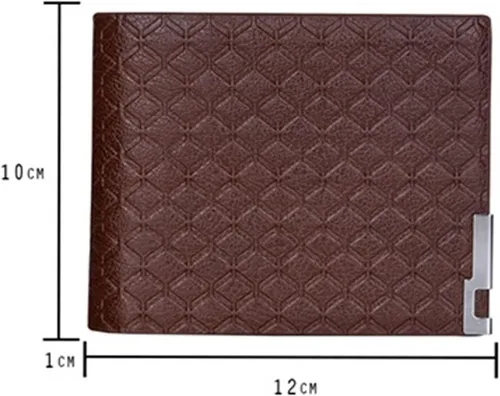 Vista 2 de TAUFE Men's Wallets, Men Wallet PU Leather Embossed Hardware Zipper Short Purse Multiple Card Pocket Leisure Business Coin Bag