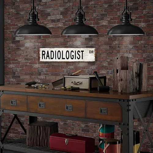 Vista 2 de Radiologist DR Career - Letrero de metal vintage retro, radiólogo, DR, letrero de aluminio personalizado, regalo radiólogo, placa de metal para bar