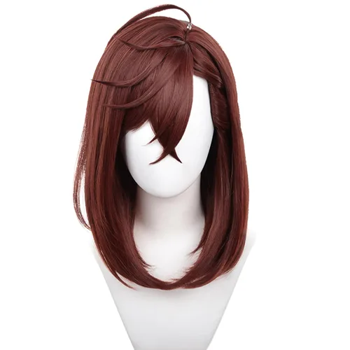Vista 35 de Pelucas de anime verde oscuro para hombre, peluca corta y recta con flequillo para mujer, peluca COS para Halloween, Navidad, cómic, transmisión