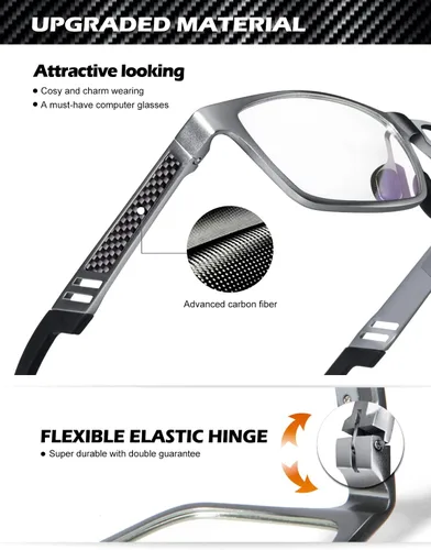 Vista 2 de ANYLUV Al-Mg - Gafas de luz azul de metal + lentes de fibra de carbono