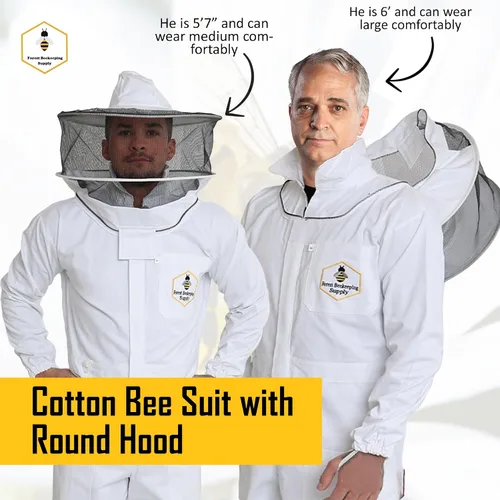 Vista 4 de Traje profesional de abeja para hombres y mujeres, traje de apicultura con guantes de abeja, traje de apicultura 100% algodón para aficionados
