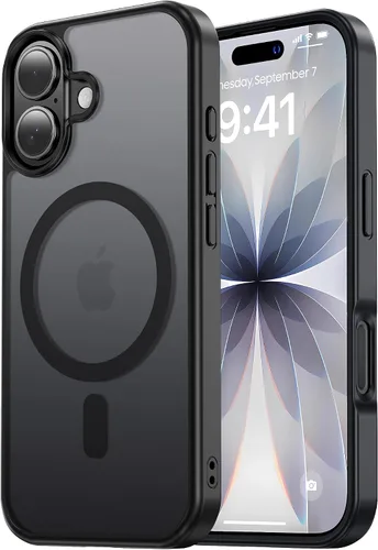 Vista 136 de Tigowos Funda Magnética para iPhone Air Compatible con MagSafe Resistente a Caídas de 16 Pies Cubierta Trasera con Sensación de Piel Mate a Prueba