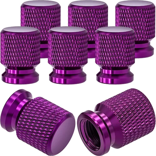 Vista 9 de 4 piezas de tapas de válvula de neumático con estilo púas, cubiertas de válvula de neumático universales de aleación de aluminio a prueba de polvo