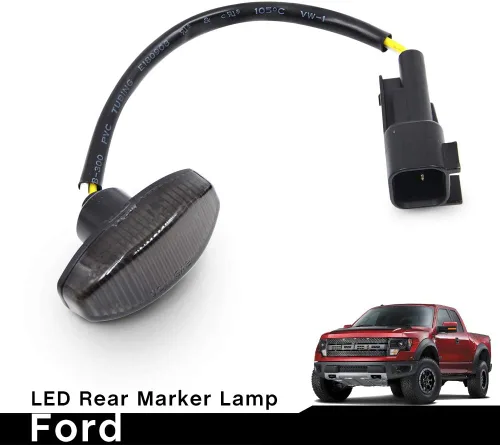 Vista 5 de Luces LED de Marcador Lateral para Ford F150 SVT Raptor Pick Up 2010-2014, Luces de Marcador Trasero/Trasera F150, Lente Ahumada Roja, Kits de Luz