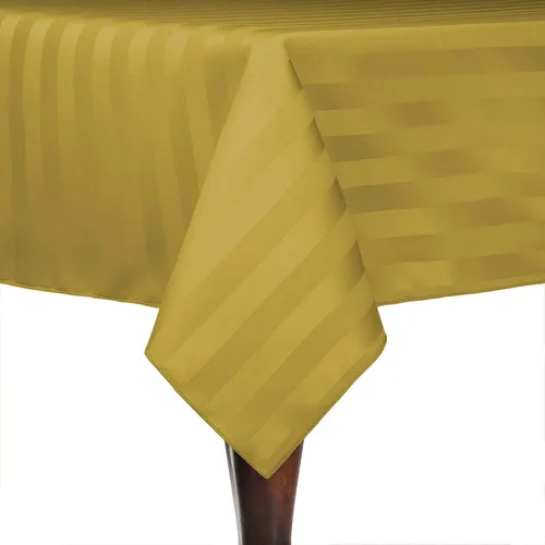 Vista 50 de Ultimate Textile Mantel cuadrado de rayas satinadas de 84 x 84 pulgadas, color verde militar