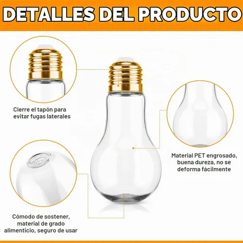 Vista 3 de Potchen 72 unidades de bombillas de plástico en forma de bombilla acrílica, cajas de dulces de 3.4 onzas, bombillas de plástico rellenables