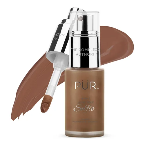 Vista 33 de PÜR MINERALS 4-in-1 Love Your Selfie Foundation & Concealer - Longwear Medium-to-Full Coverage Liquid Makeup Foundation with Hydrating Blend for