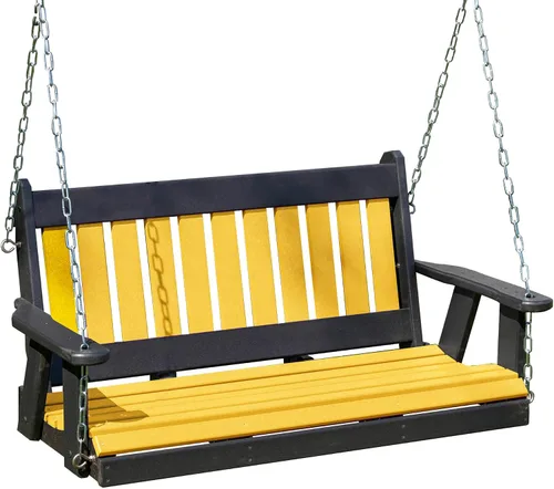 Vista 22 de Columpio para porche de 4 pies, color azul aruba, polivinílico, polietileno de alta densidad resistente, duradero, fabricado en Estados Unidos