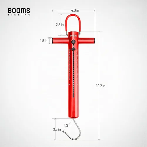 Vista 5 de Booms Fishing TS1 Tubo de aluminio Pesca Primavera y gancho Escala 25LB/24.3 lbs