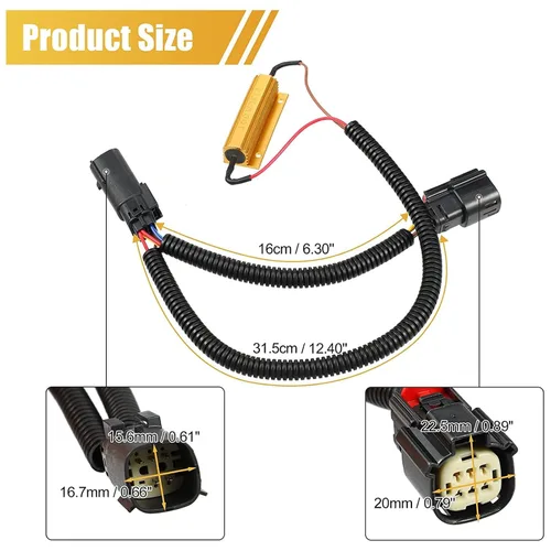 Vista 3 de Arnés de conversión de luz trasera LED para LTZ 2016 2017 2018, 2 unids adaptador conector de cableado