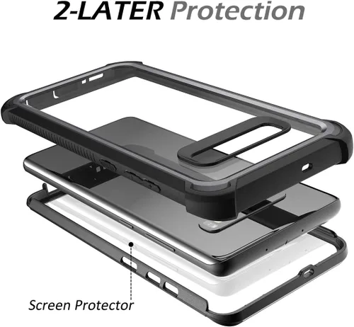 Vista 4 de Dexnor Funda compatible con Samsung Galaxy S10 de 6.1 pulgadas, protección resistente, parte trasera dura, protector protector a prueba de golpes