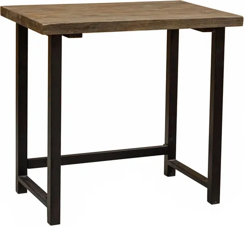 Vista 9 de Pomona - Escritorio compacto de 32 pulgadas con parte superior de madera maciza y marco de metal, escritorio pequeño de estilo industrial rústico