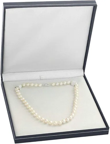 Vista 4 de Blanco Triple Strand Collar De Perlas Cultivadas De Agua Dulce, 181920" longitudCalidad AAAA