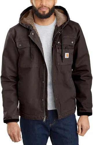 Vista 5 de Carhartt Chaqueta utilitaria con forro de sherpa de pato lavado de ajuste relajado para hombre Negro