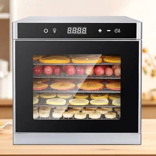 Vista 9 de Electric Food Dehydrator Machine, 700W Adjustable Temperature & 24-Hour Timer, 6 Stainless Steel Trays for Jerky, Meat, Fruits, Vegetables, Herbs