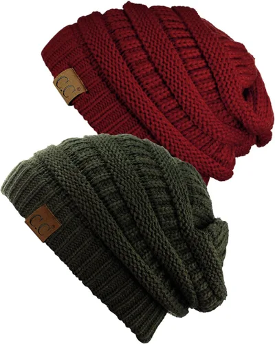 Vista 5 de Gorro a la moda de tejido suave abultado, cálido y elástico de C.C