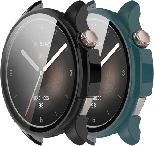 Vista 13 de Funda compatible con Amazfit Balance Frame PC funda protectora + película de vidrio templado para Amazfit Balance Smartwatch protectores de pantalla