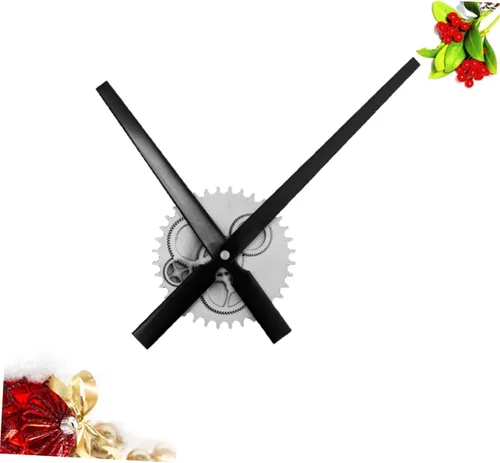 Vista 3 de Retro Industrial Gear Wall Clock Large Pointer Decorative Hanging Clock for Bedroom Kitchen Easy to Install Silver Finish Battery Not Included