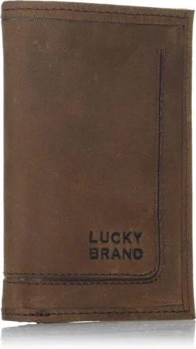 Vista 2 de Lucky Brand Trifold RFID de cuero ranurado para hombre, marrón, OSFA, Marrón