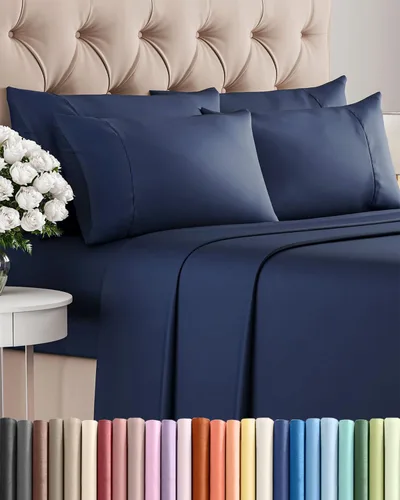 Vista 55 de Juego de sábanas Twin de 4 piezas - Cómodo, transpirable y refrescante - Juego de ropa de cama de lujo de hotel ultrasuave con bolsillos profundos