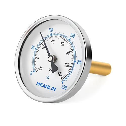 Vista 15 de MEANLIN MEASURE - Termómetro bimetálico de 1/2" NPT, esfera de 3.3", tallo de acero inoxidable de 1-7/8", precisión del 2%, montaje trasero central