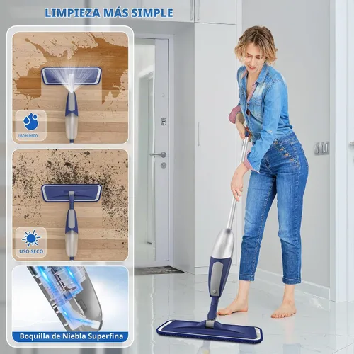 Vista 3 de BPAWA Trapeadores en aerosol para limpieza de pisos: mopa de microfibra