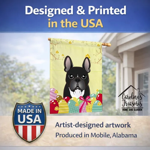 Vista 31 de Caroline's Treasures BB1923GF Bandera decorativa para jardín con diseño de Border Collie, para caza de huevos de Pascua, para jardín, jardín, patio