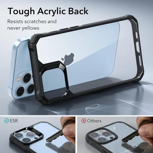Vista 4 de ESR Funda para iPhone 13 Pro Max, Protección de Grado Militar con Esquinas que Absorben Impactos, Parte Trasera Acrílica Resistente a Rayones