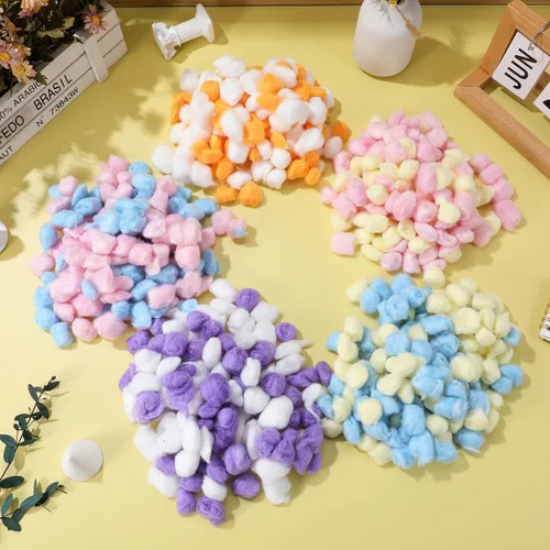 Vista 9 de Bolas de algodón a granel, 500 unidades de pompones de algodón mullidos para manualidades, decoración hecha a mano