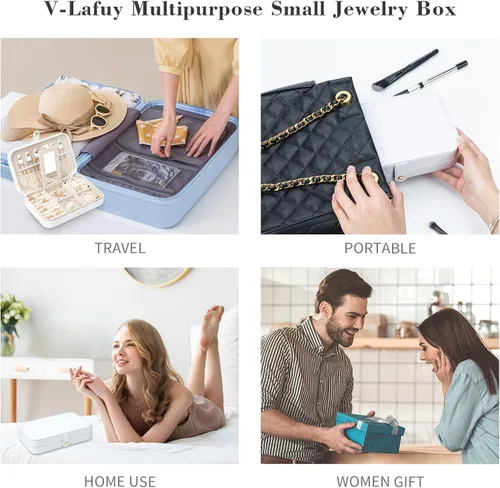 Vista 6 de Organizador de viaje de joyería, joyero de viaje, organizador de joyas de viaje, cajas de joyería de viaje para mujeres, joyero portátil de viaje