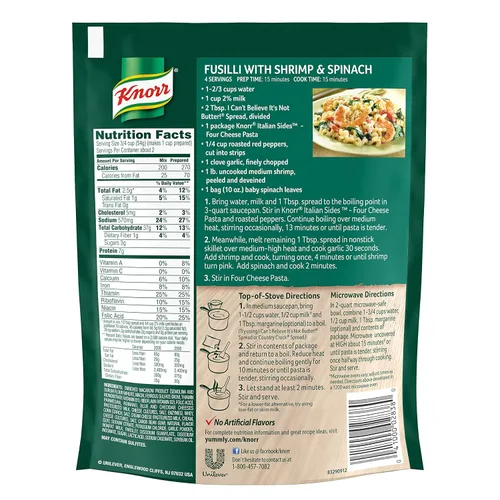 Vista 2 de Knorr Lados Italianos, Guarnición de Pasta de Cuatro Quesos, 4.1 oz