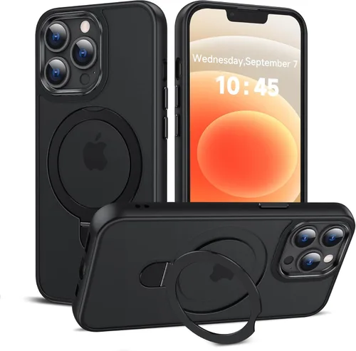 Vista 28 de LeYi Funda para iPhone 11 para MagSafe con soporte magnético, color negro