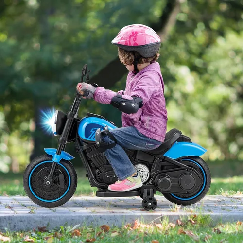 Vista 2 de Honey Joy Motocicleta de Montar, Motocicleta para Niños de 6 V con Luz LED, Música, Pedal de Pie, Adelante/Atrás, Arranque Suave, Motocicleta