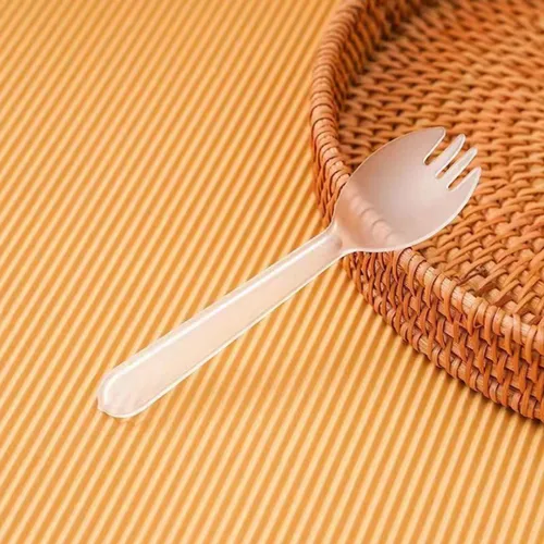 Vista 7 de Tenedor desechable envuelto individualmente, 100 cucharas de plástico ecológicas, duraderas y fuertes, ideales para pícnics o restaurantes