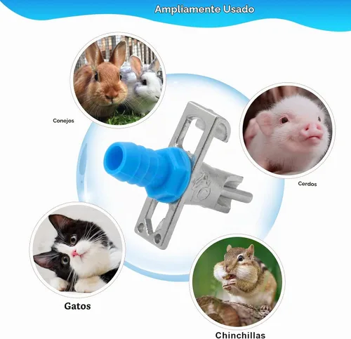 Vista 4 de Kit de riego para conejos, dispensador y sistema de riego de 32 pies ID 5/16 "manguera Upgraded 12 Nipple Drinkers, 32ft Odorless 5/16" Hose, Barb