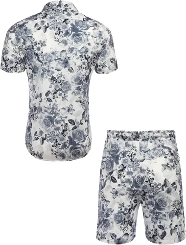 Vista 3 de Daupanzees - Camisa hawaiana de manga corta con botones para hombre