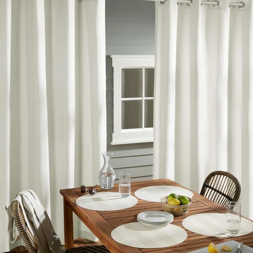 Vista 141 de TOWN & COUNTRY BASICS Cabana Cortinas Sólidas de Peso Pesado para Interiores y Exteriores, Opacidad de Filtrado de Luz con Parte Superior de Ojales