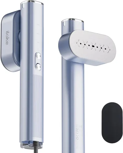 Vista 10 de Vaporizador para ropa, vaporizador portátil de 1000 W, tamaño de viaje, 100-240 V de doble voltaje, tanque de 4.1 fl oz, vapor de mano y plancha 2