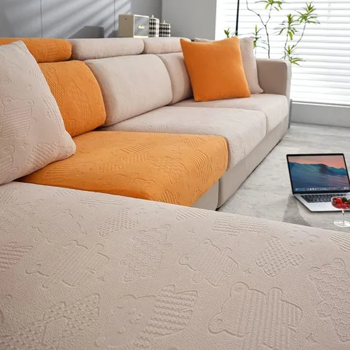 Vista 12 de Funda elástica para cojín de asiento de sofá, protector de muebles, funda de repuesto para cojín individual con bandas elásticas, protector